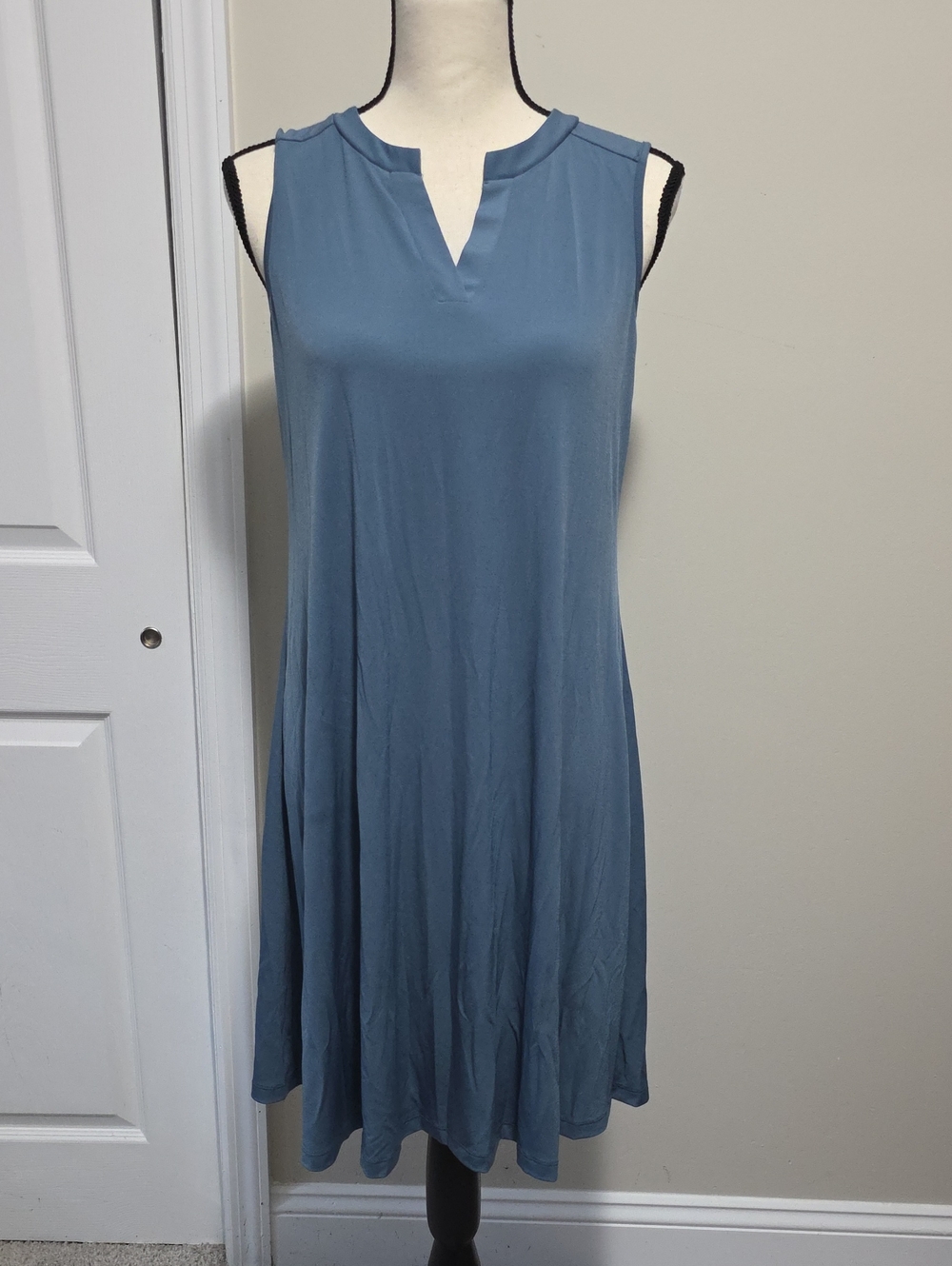 Chico's Sleeveless Knit Tank Dress Notched V Neck 0 Small